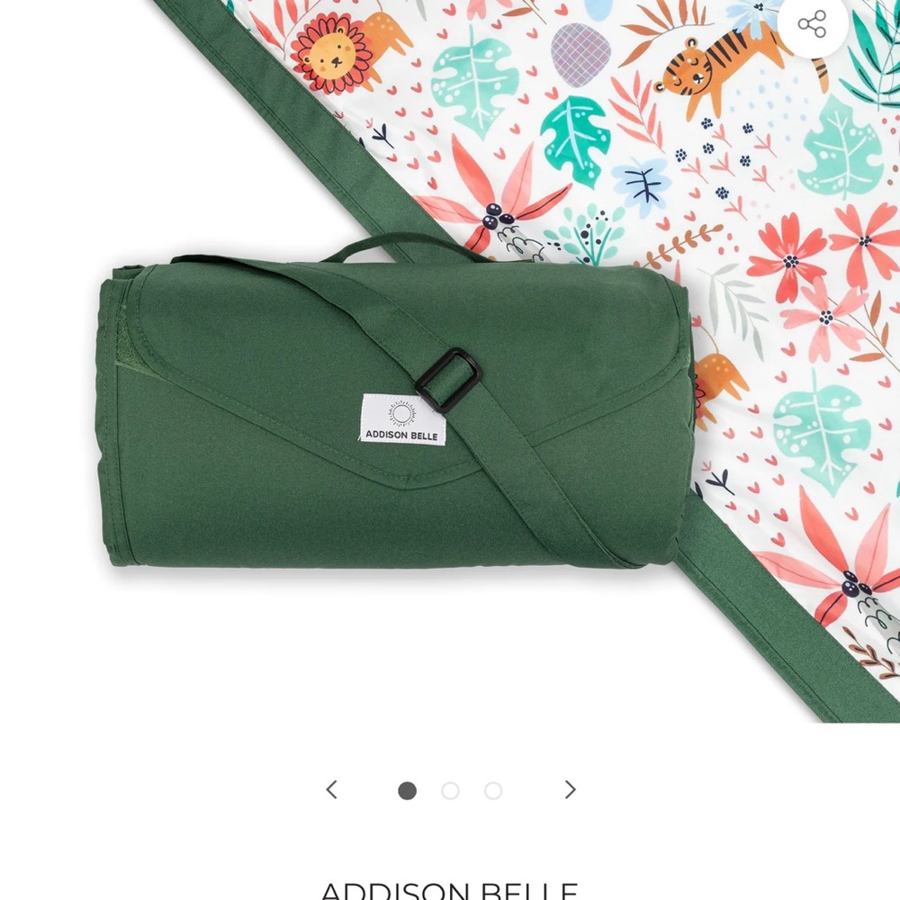 Addition Elle Tropical Print Blanket with Green Border